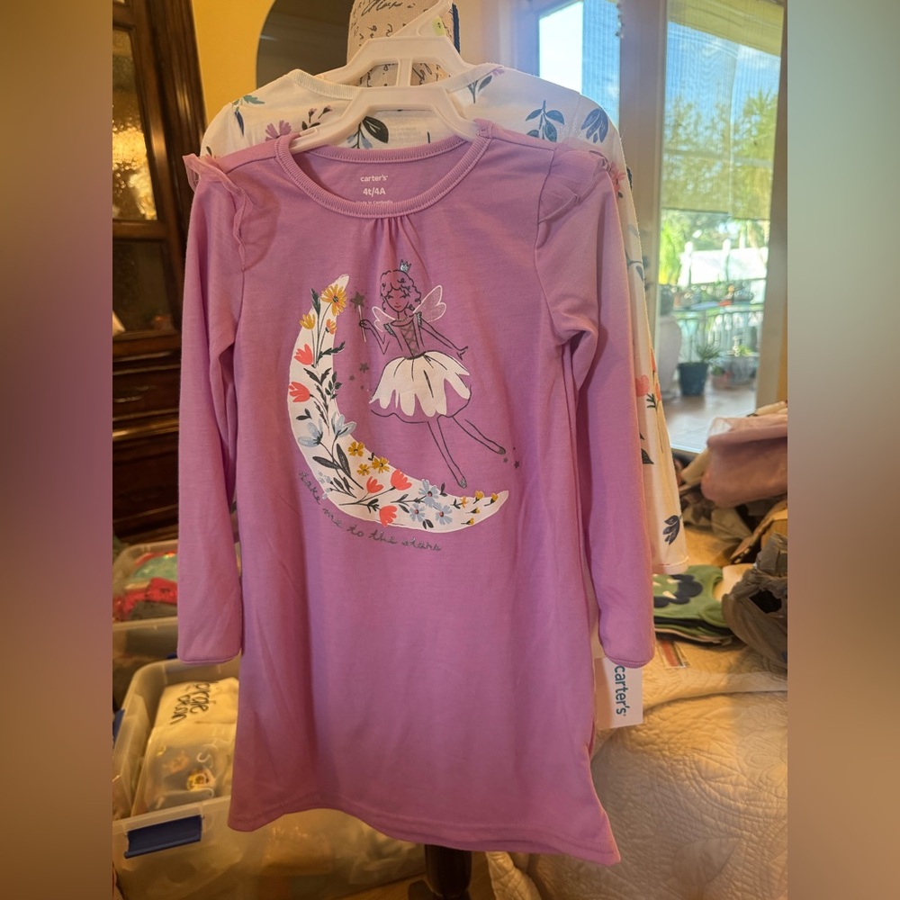 Carters 4t pj gowns nwt